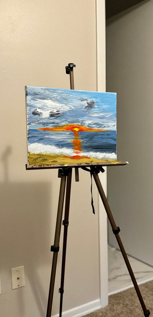 photo of painting on easel 