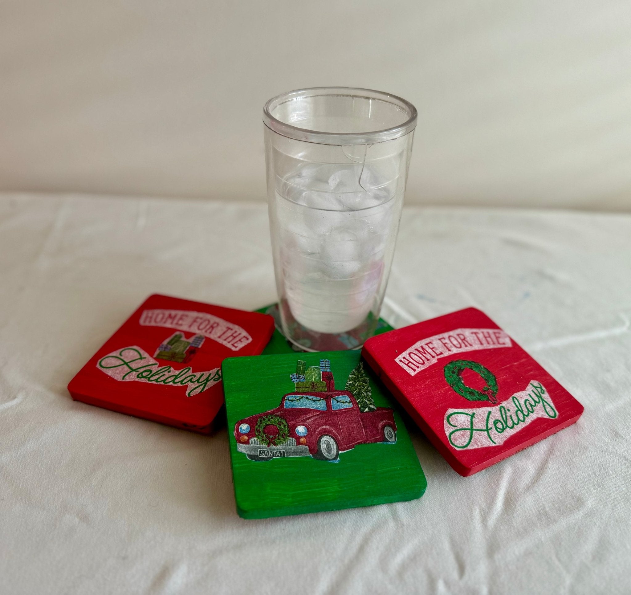 Hand - made Christmas Coasters (3 variations) - Redeemed Creations