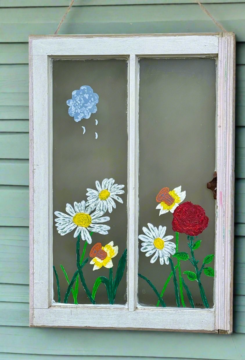 May Flowers Old Window - Redeemed Creations