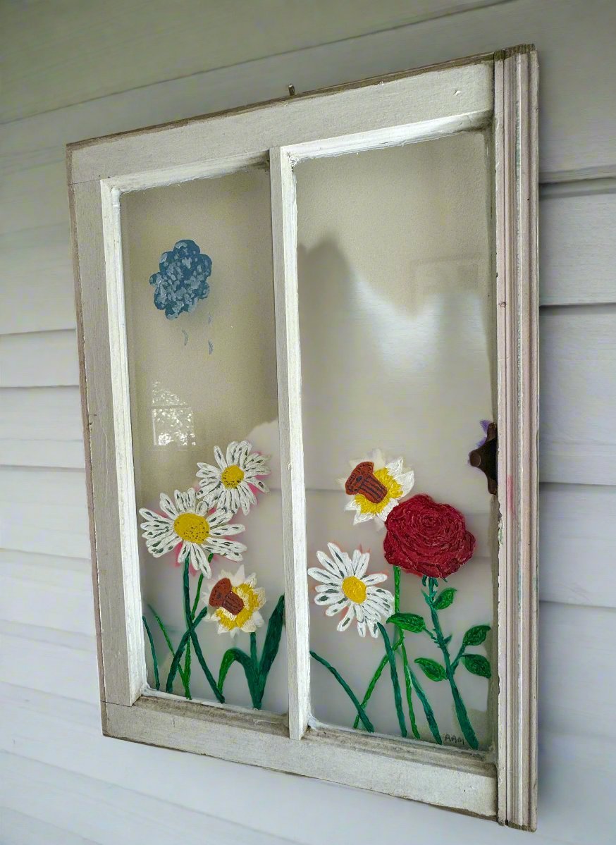 May Flowers Old Window - Redeemed Creations